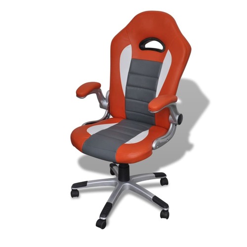 Office Artificial Leather Chair Modern Design Orange