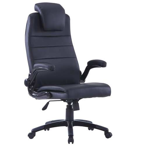 Black Artificial Leather Swivel Chair Adjustable