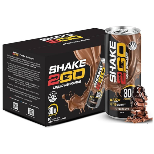 Shake 2 Go Protein Shake Chocolate Flavour Supplement Drink 30g Protein Per Serve