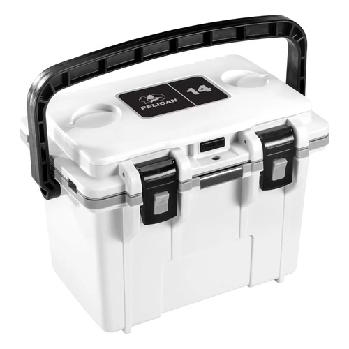 Pelican 13.25L Personal Cooler Portable Ice Box for Camping Fishing Travel Beach White