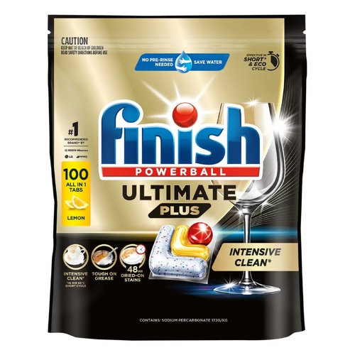 Finish Powerball Ultimate Plus Dishwasher Tablets Lemon 100 Pack