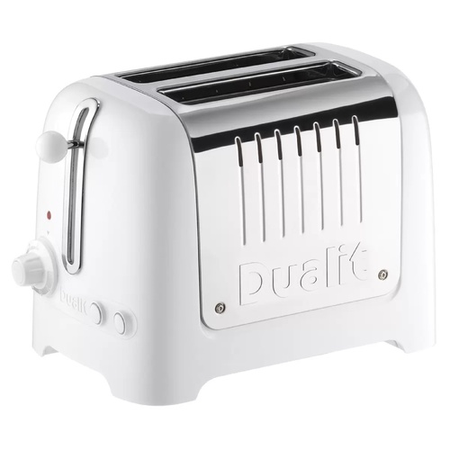 Dualit 2 Slot Toaster Extra Wide 36mm Slot White Peak and Pop Feature