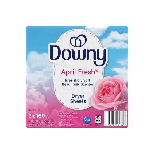 Downy Fabric Softener Dryer Sheets April Fresh 2 X 160 Sheet Packs