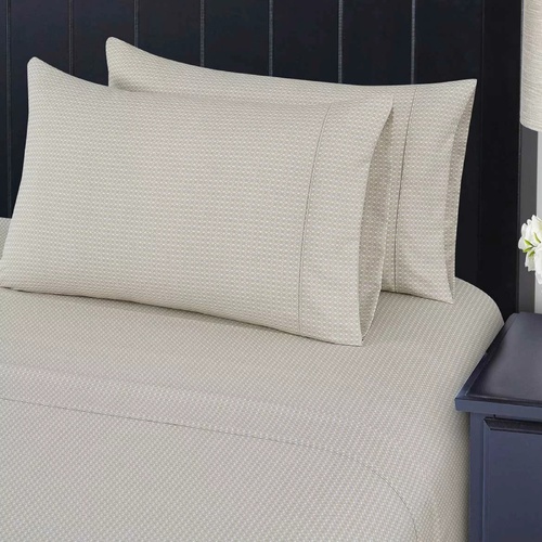 Sheet Set King Single Fitted Flat 4 Piece Soft Winter Sheets Pillowcase Tile