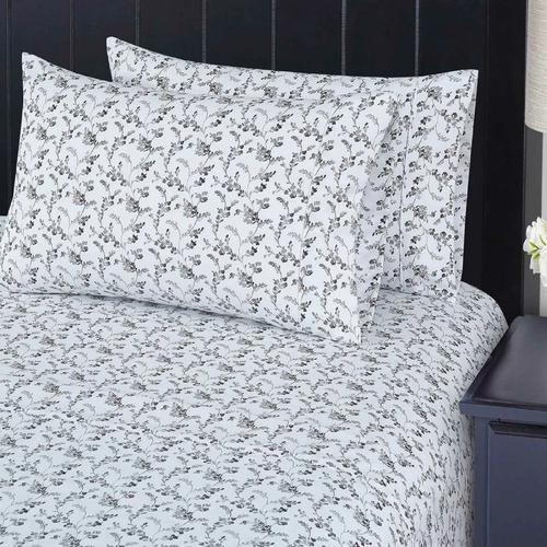 Sheet Set King Single Fitted Flat 4 Piece Soft Winter Sheets Pillowcase Floral