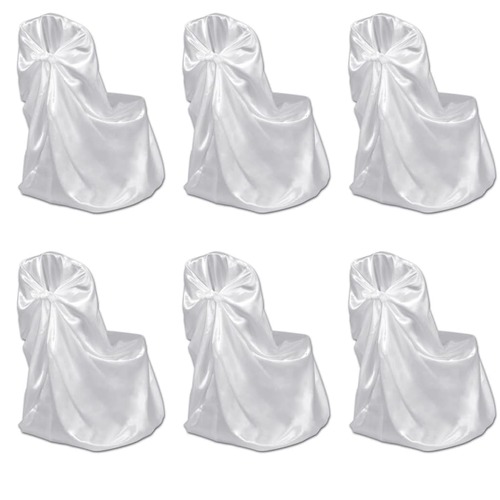 6 pcs White Chair Cover for Wedding Banquet