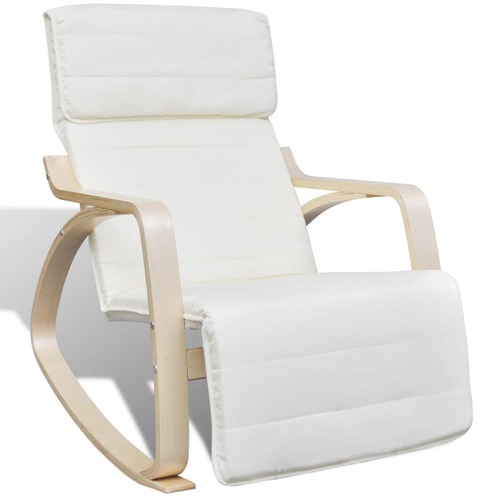 Rocking Chair Cream Bentwood and Fabric