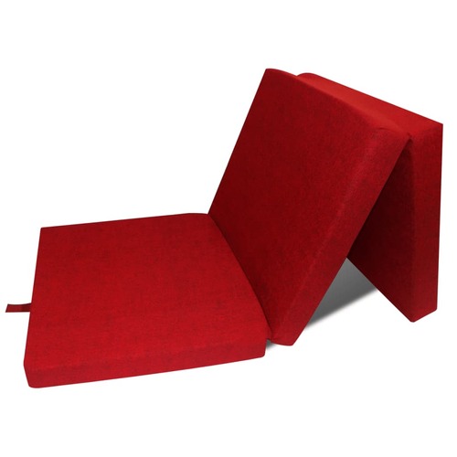 Trifold Foam Mattress 190 x 70 x 9 cm Red