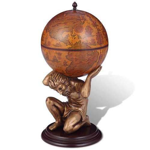 Globe Bar Wine Stand Atlas Design 42x42x85 cm