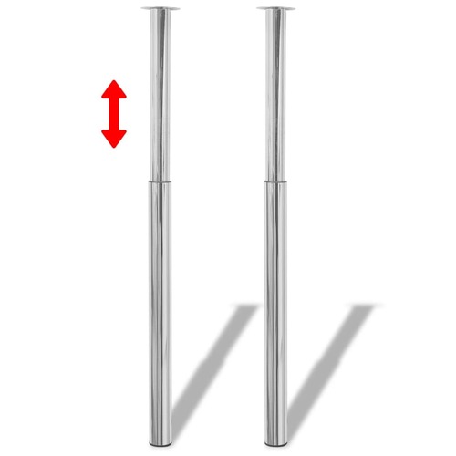 Telescopic Table Legs 2 pcs Chrome 710 mm-1100 mm