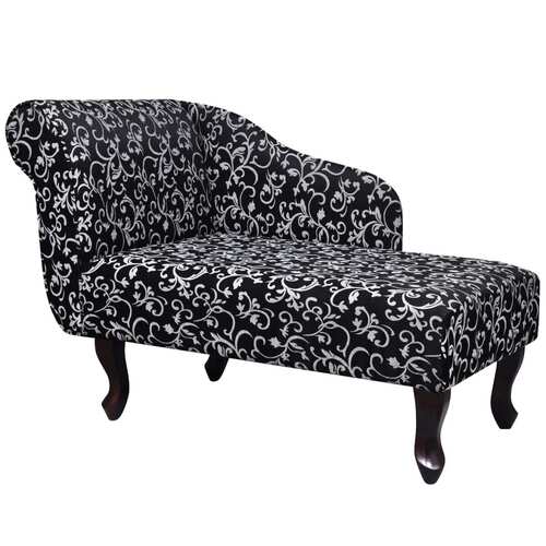 Chaise Longue Black and White Fabric