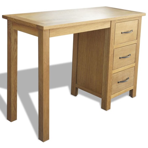 Desk with 3 Drawers 106x40x75 cm Solid Oak Wood