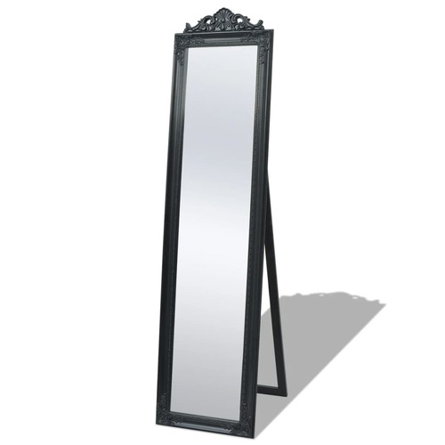 Free-Standing Mirror Baroque Style 160x40 cm Black