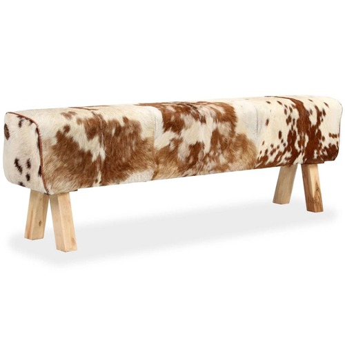 Bench Genuine Goat Leather 160x28x50 cm