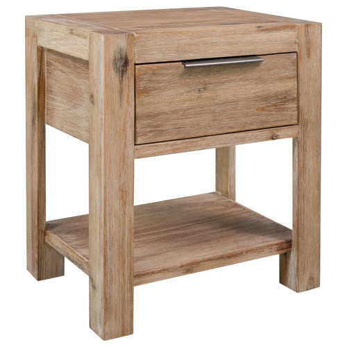 Nightstand with Drawer 40x30x48 cm Solid Acacia Wood