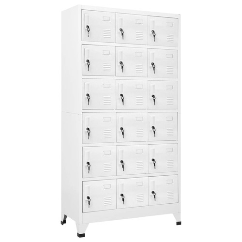 Locker Cabinet with 18 Compartments Metal 90x40x180 cm