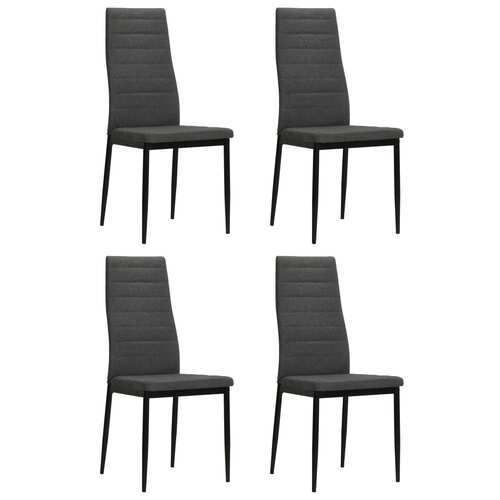 Dining Chairs 4 pcs Dark Grey Fabric