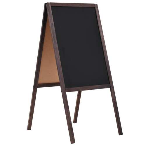 Double-sided Blackboard Cedar Wood Free Standing 40x60 cm