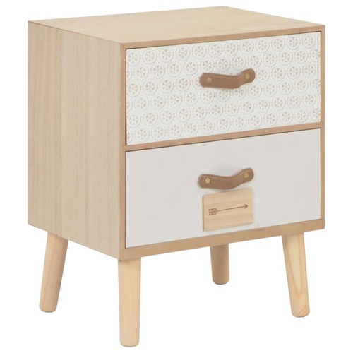 Bedside Cabinet with 2 Drawers 40x30x49.5 cm Solid Pinewood