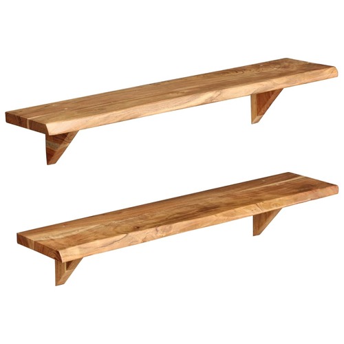 Wall Shelves 2 pcs 90x20x18 cm Solid Acacia Wood