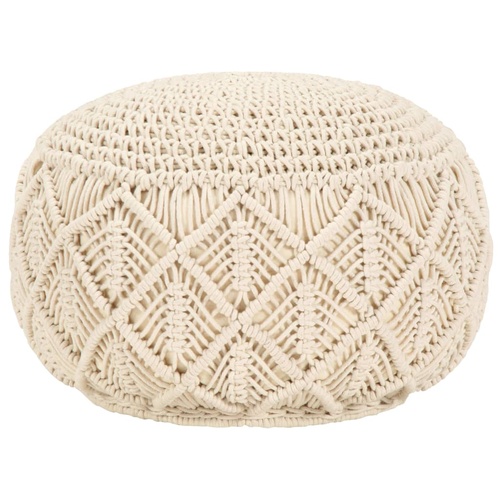 Macrame Handmade Pouffe 45x30 cm Cotton