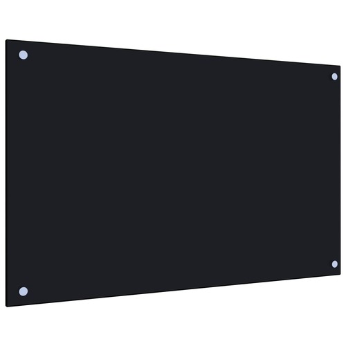 Kitchen Backsplash Black 80x50 cm Tempered Glass