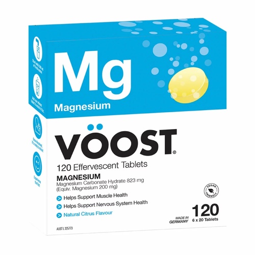 Voost Magnesium Effervescent Tablets 120 Pack Muscle Recovery Citrus Supplement