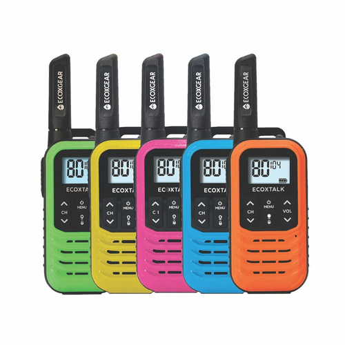Walkie Talkie CB Handheld Radio UHF 80 Channel 5 Pack Long Range With LED Torch
