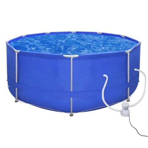 Swimming Pool Round 367 cm with Filter Pump 300 gal / h