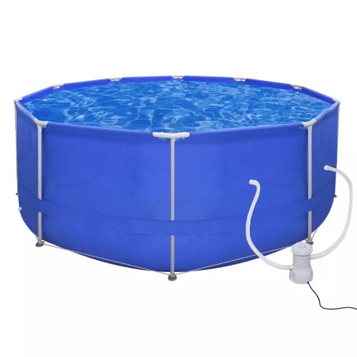 Swimming Pool Round 367 cm with Filter Pump 530 gal / h