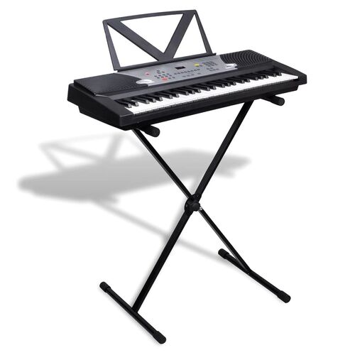 54-Key Electric Keyboard with Music Stand + Adjustable Keyboard Stand