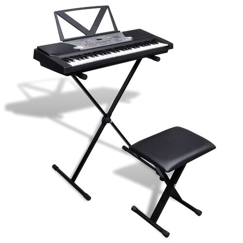 54-Key Electric Keyboard + Adjustable Keyboard Stand and Stool Set