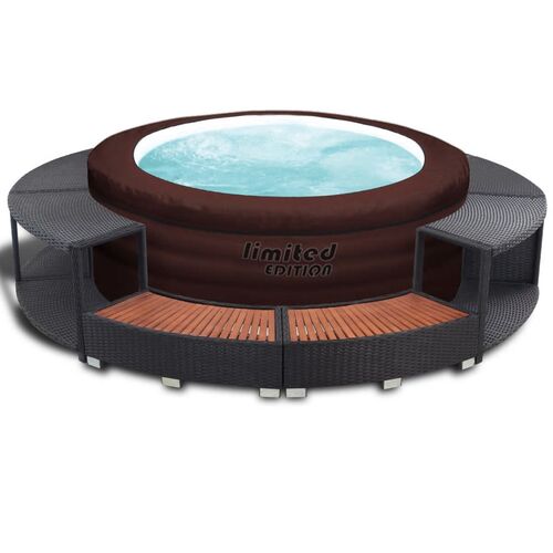 Bestway LAY-Z-SPA Limited Edition Hot Tub 12220 with Poly Rattan Spa Surround