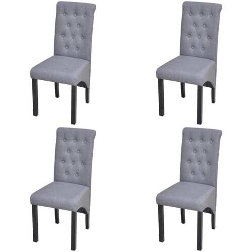 Dining Chairs 4 pcs Light Grey Fabric
