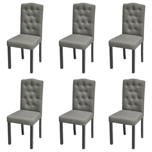 Dining Chairs 6 pcs Grey Fabric