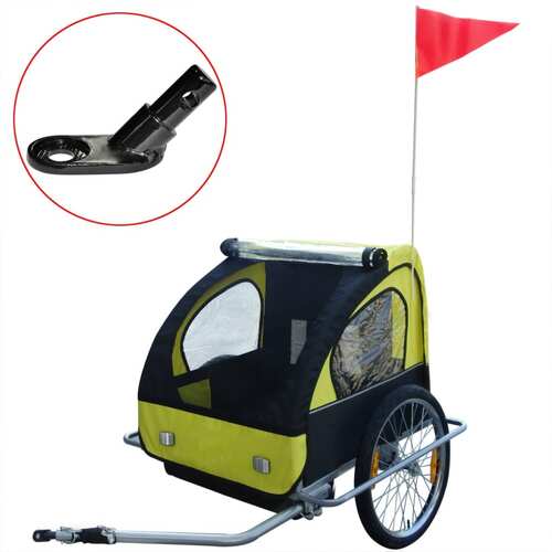 Kids' Bicycle Trailer with Extra Connector Yellow 36 kg