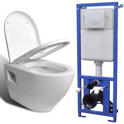 Wall Hung Toilet with Cistern Ceramic White