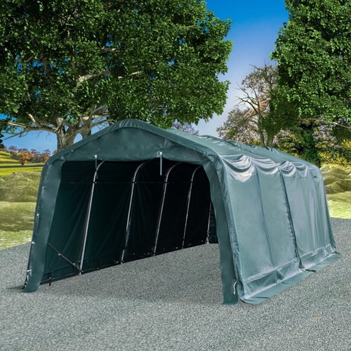 Removable Livestock Tent PVC 550 g/m² 3.3x8 m Dark Green