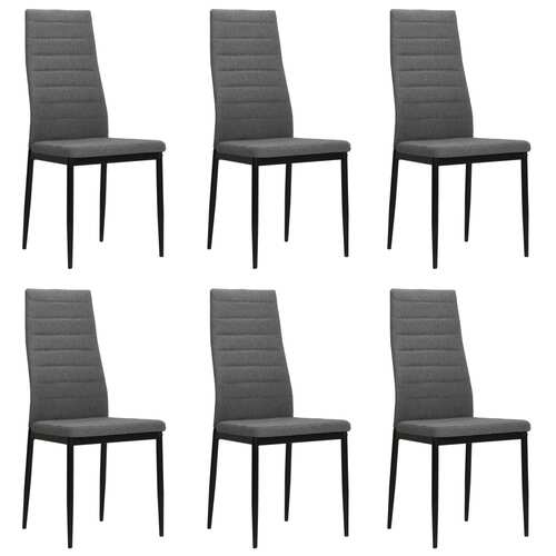 Dining Chairs 6 pcs Light Grey Fabric