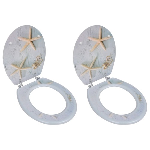 Toilet Seats with Lids 2 pcs MDF Sea Star