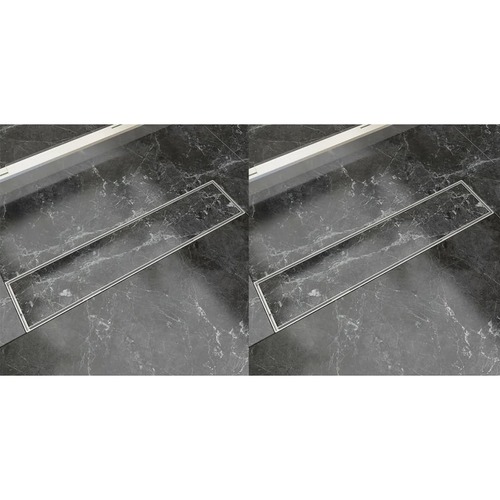 Linear Shower Drain 2 pcs 530x140 mm Stainless Steel