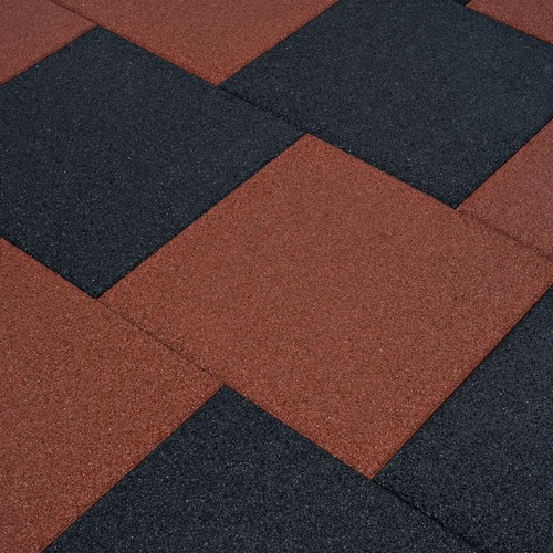 Fall Protection Tiles 12 pcs Rubber 50x50x3 cm Black