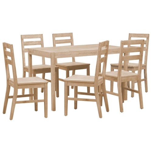 7 Piece Dining Set Solid Wood Acacia