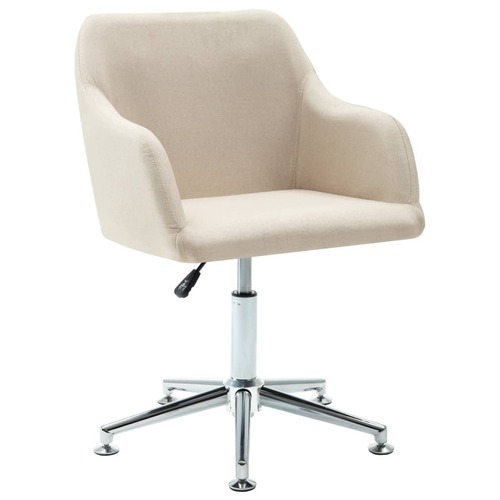 Swivel Office Chair Cream Fabric