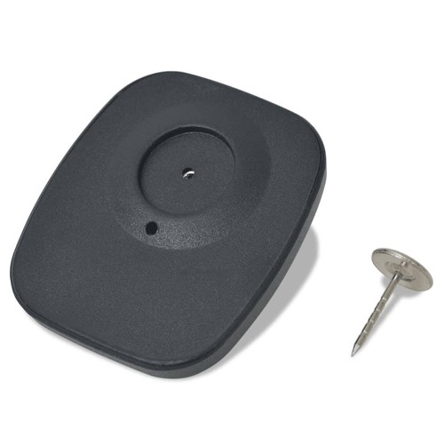 2000 pcs RF Hard Tags and Pins Sets 8.2 MHz Black