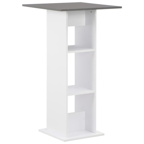 Bar Table White and Anthracite Grey 60x60x110 cm