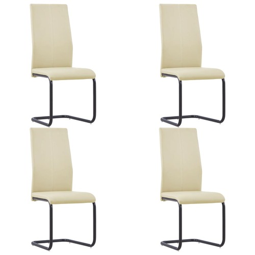 Cantilever Dining Chairs 4 pcs Cappuccino Faux Leather