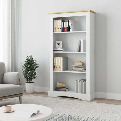 4-Tier Bookcase Mexican Pine Corona Range White 81x29x150 cm