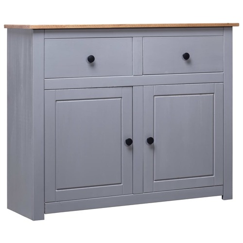 Sideboard Grey 93x40x80 cm Solid Pinewood Panama Range
