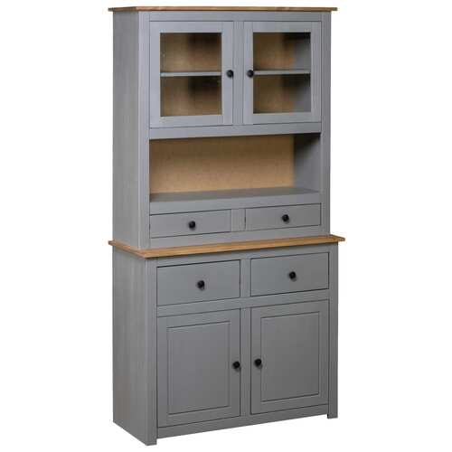 Highboard Grey 93x40.5x180 cm Solid Pine Panama Range